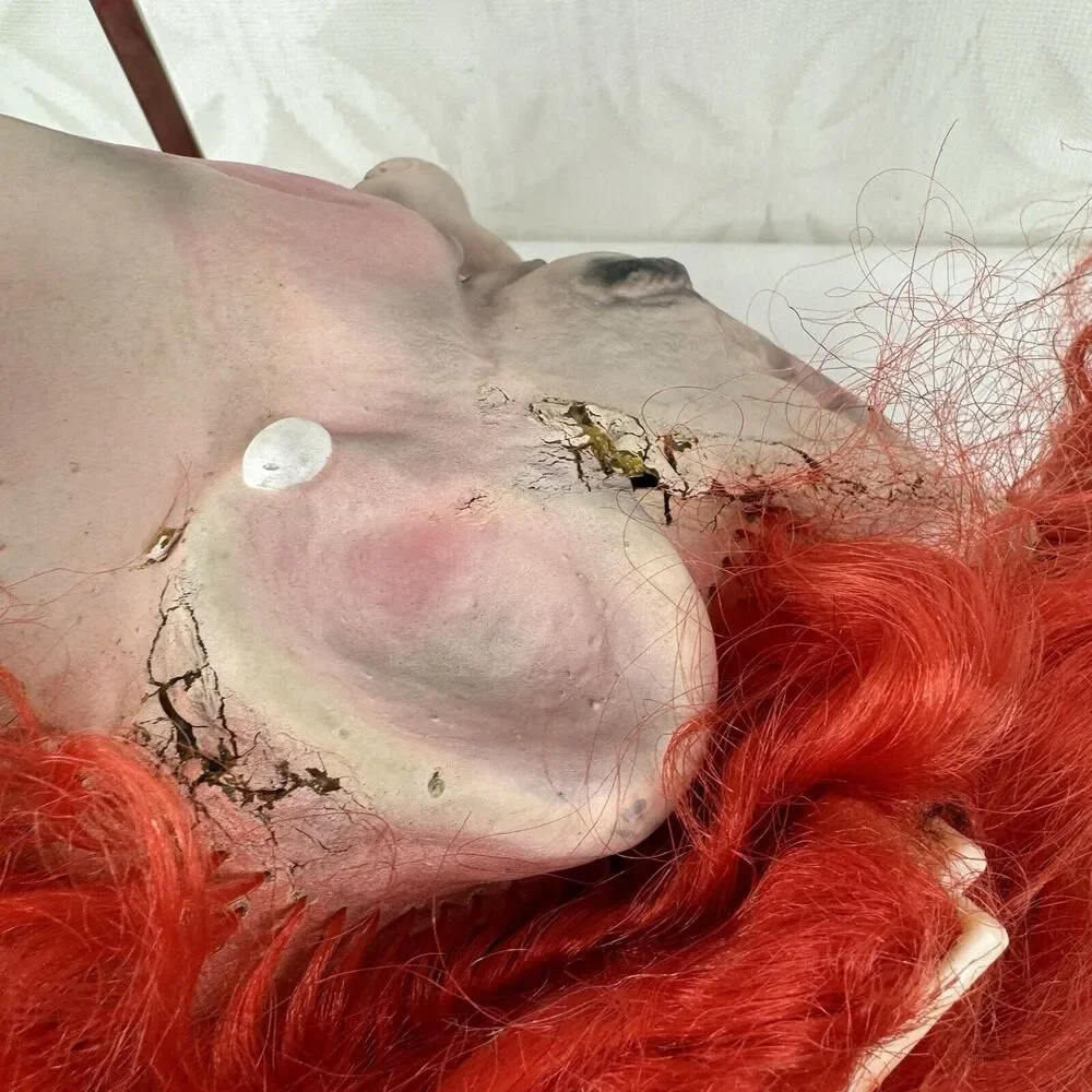 Topstone Woman With Red Hair & Curlers Rubber Mask Vintage‎ Has Holes And Tears